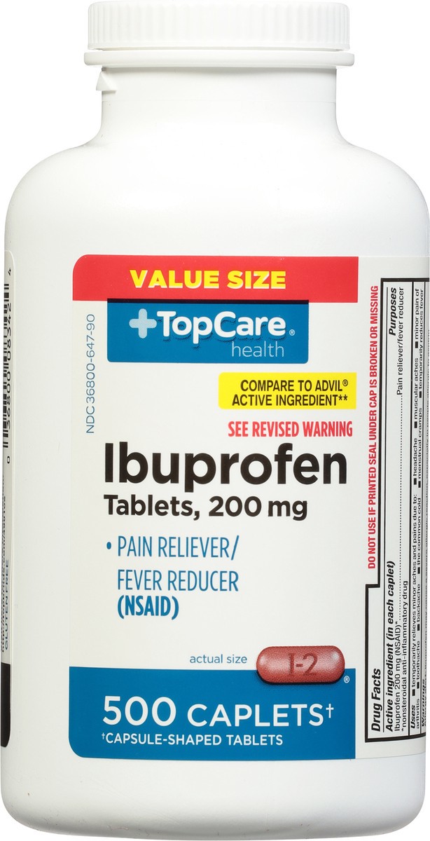 slide 3 of 10, TopCare Health 200 mg Ibuprofen Value Size 500 Caplets, 500 ct