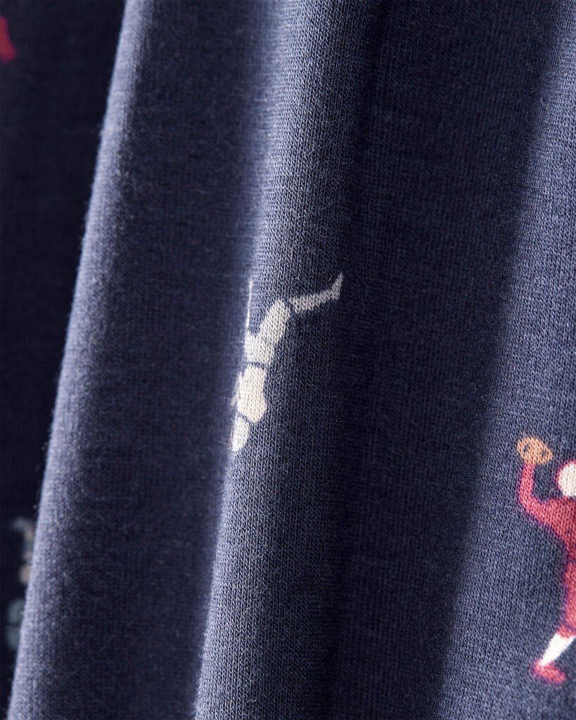 slide 3 of 4, Carter's Carters Baby Boy Football Print PurelySoft Long-Sleeve 2-Way Zip 1-Piece Pajamas - Navy Blue Navy 18M, 1 ct