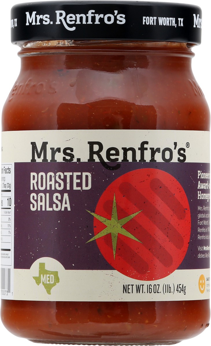 slide 2 of 12, Mrs. Renfro's Salsa, Roasted, Medium, 16 Ounce, 16 oz