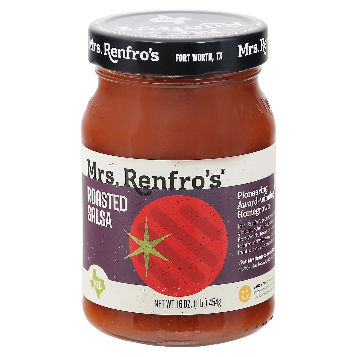 slide 11 of 12, Mrs. Renfro's Salsa, Roasted, Medium, 16 Ounce, 16 oz