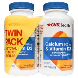 slide 1 of 1, CVS Health Calcium And Vitamin D Twinpack, 240 ct