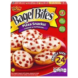 Bagel Bites Cheese & Pepperoni Mini Pizza Bagel Frozen Snacks, 24 ct Box