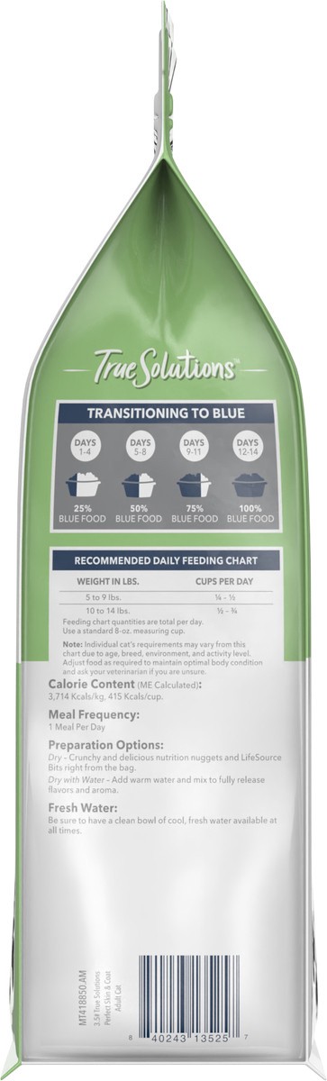 slide 5 of 6, Blue Buffalo True Solutions Perfect Skin & Coat Natural Adult Dry Cat Food, Salmon 3.5-lb, 3.5 lb