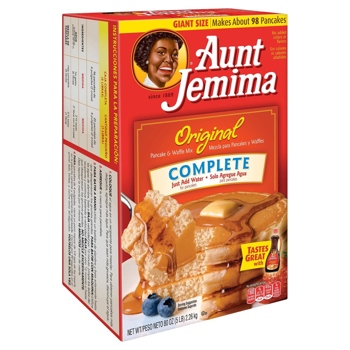 slide 2 of 10, Aunt Jemima Complete Pancake & Waffle Mix Original 80 Oz, 80 oz