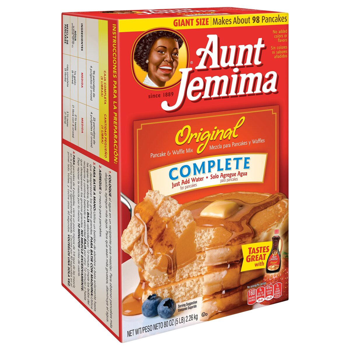 slide 4 of 10, Aunt Jemima Complete Pancake & Waffle Mix Original 80 Oz, 80 oz