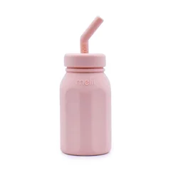 Meli Silicone Bottle with Straw - Pink