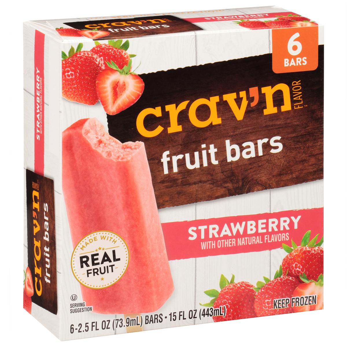 slide 5 of 9, Crav'n Flavor Strawberry Flavored Fruit Bars 6 ea, 6 ct