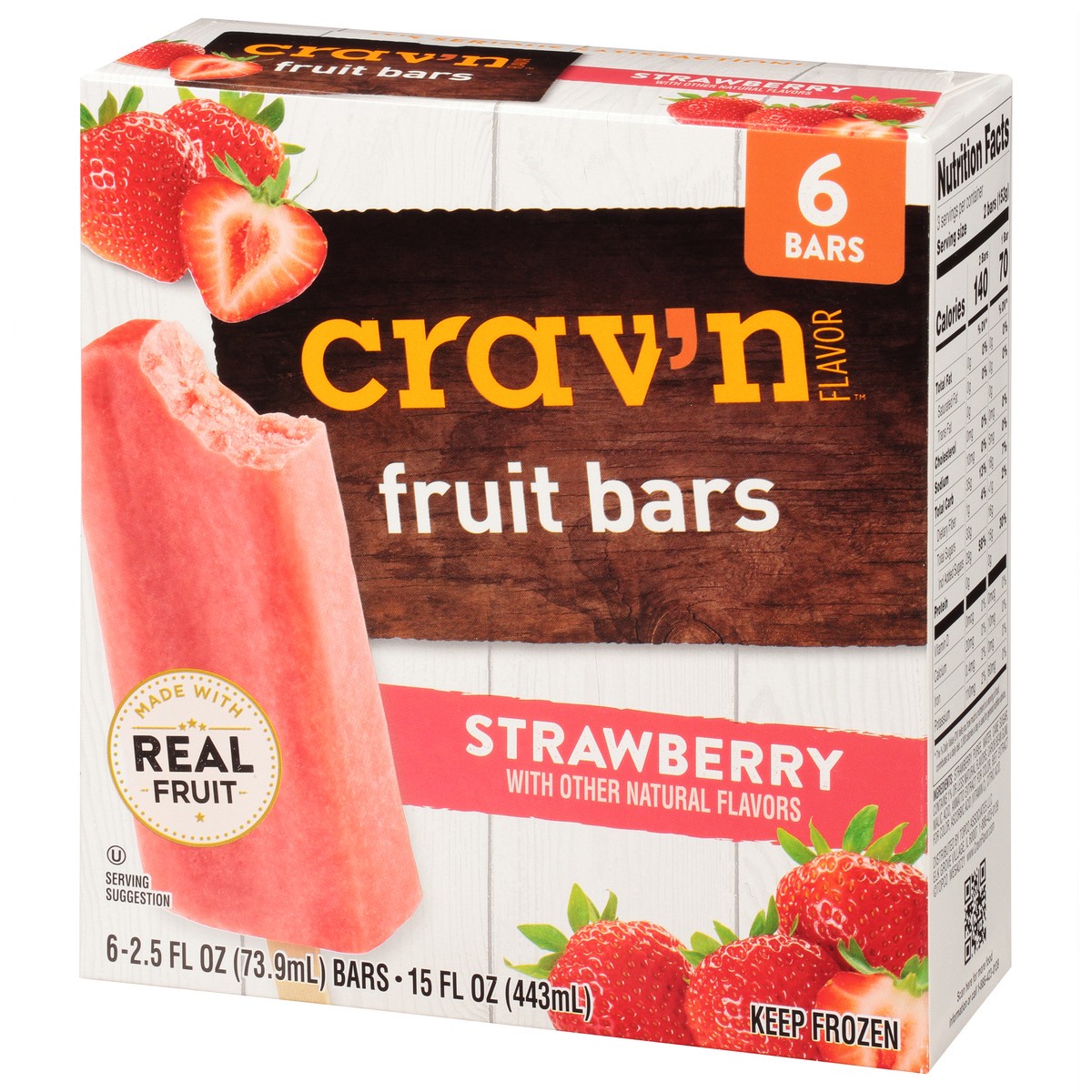 slide 6 of 9, Crav'n Flavor Strawberry Flavored Fruit Bars 6 ea, 6 ct