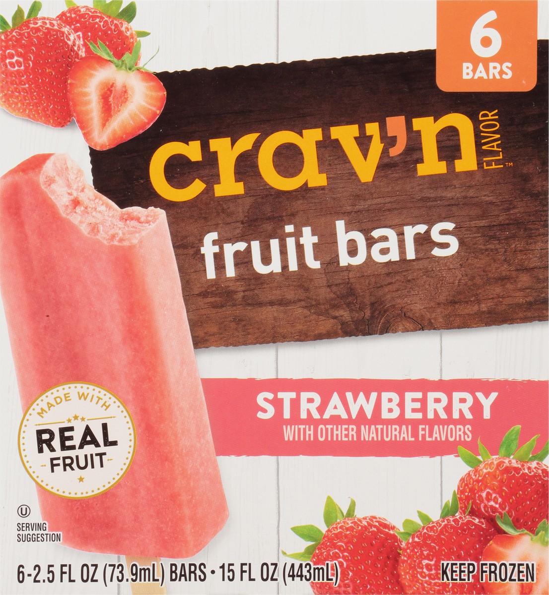 slide 4 of 9, Crav'n Flavor Strawberry Flavored Fruit Bars 6 ea, 6 ct