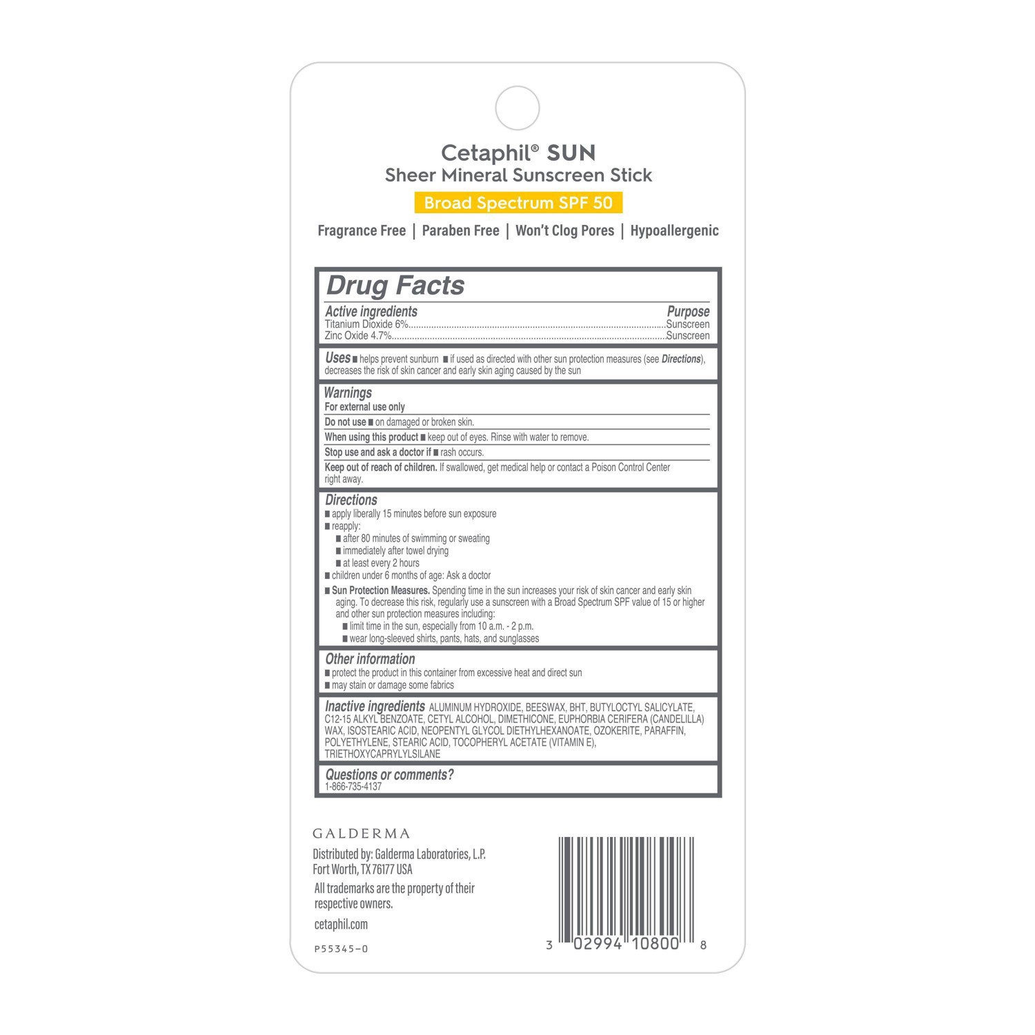 slide 24 of 41, Cetaphil Sun Broad Spectrum SPF 50 Sheer Mineral Sunscreen Stick 0.5 oz, 0.5 oz