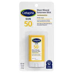 Cetaphil Sheer Mineral Stick Sunscreen SPF 50, 0.5 Oz