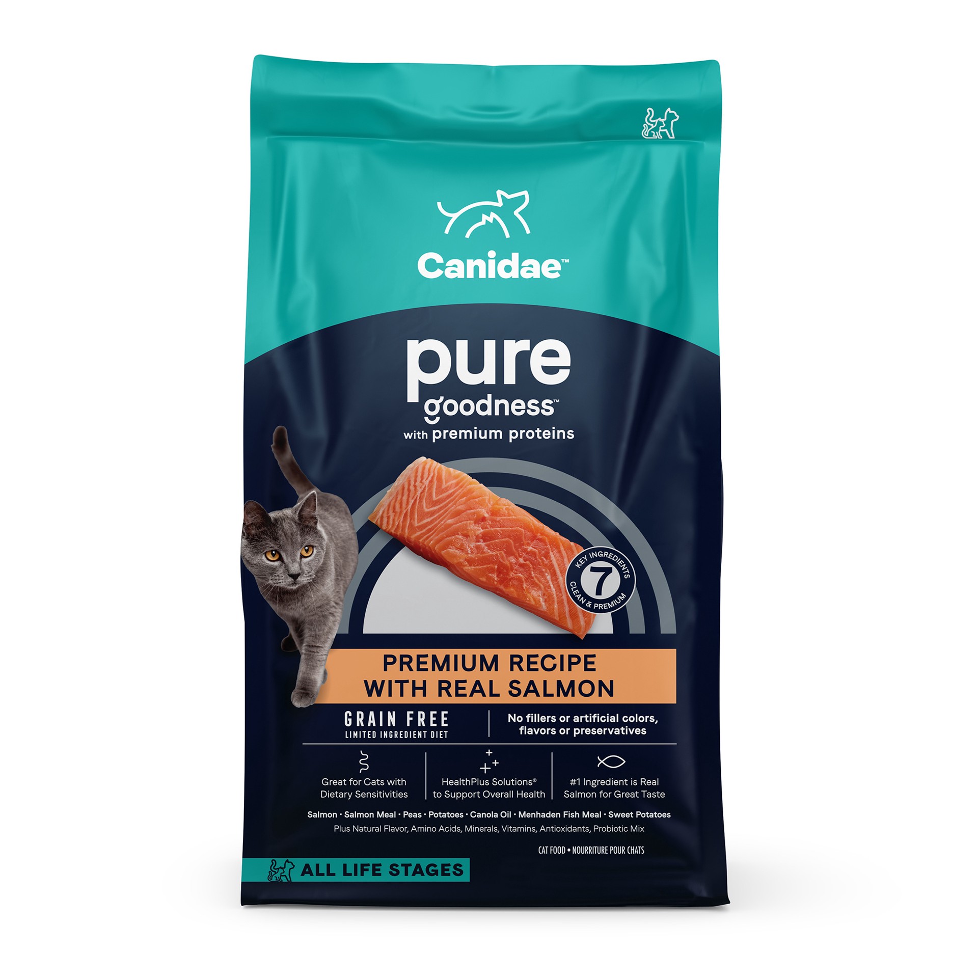 slide 1 of 1, CANIDAE Pure Limited Ingredient Premium Dry Cat Food, Real Salmon Recipe, 5 lbs, Grain Free, 5 lb