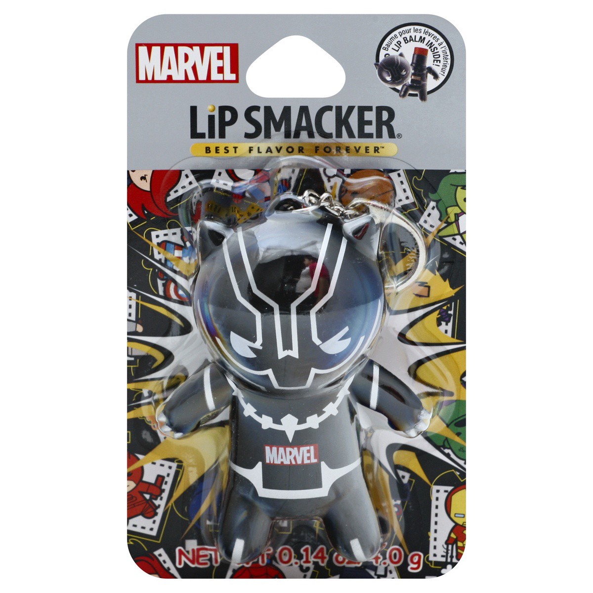 slide 1 of 9, Bonne Bell Lip Smacker Marvel Super Hero Black Panther Lip Balm Keychain, 1 ct