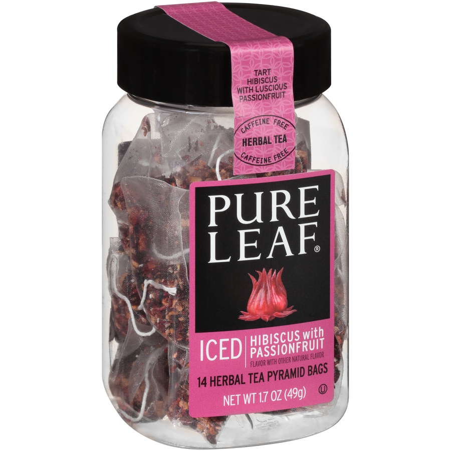 slide 2 of 7, Pure Leaf Iced Hibiscus with Passionfruit Herbal Tea Bags, 14 ct