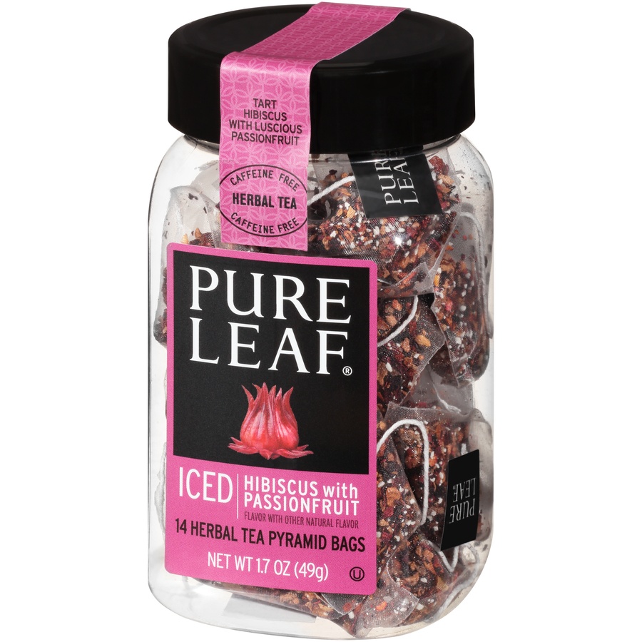 slide 3 of 7, Pure Leaf Iced Hibiscus with Passionfruit Herbal Tea Bags, 14 ct