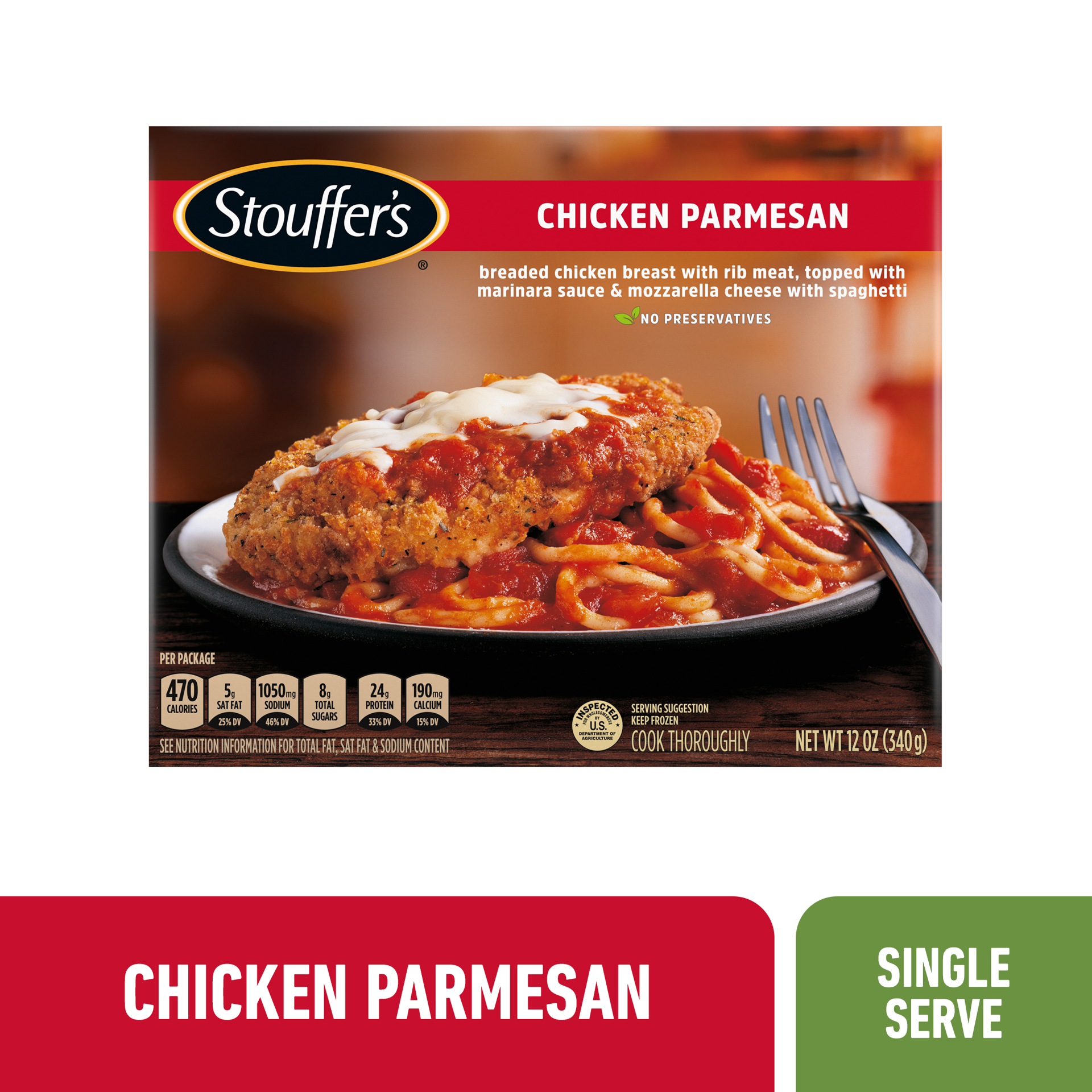 slide 1 of 13, Stouffer's Chicken Parmesan Frozen Meal, 12 oz