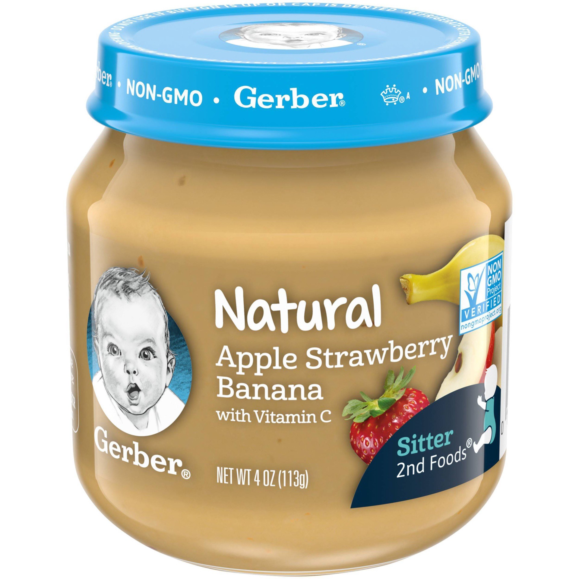 slide 1 of 1, Gerber Natural 2Nd Foods Apple Strawberry Banana Baby Food, 4 oz