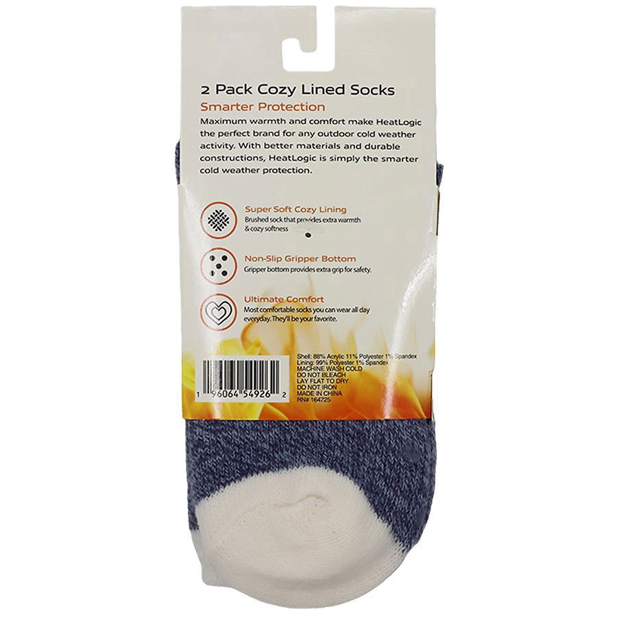slide 2 of 3, Heat Logic Thermal Socks with Cozy Lining, 2 pair