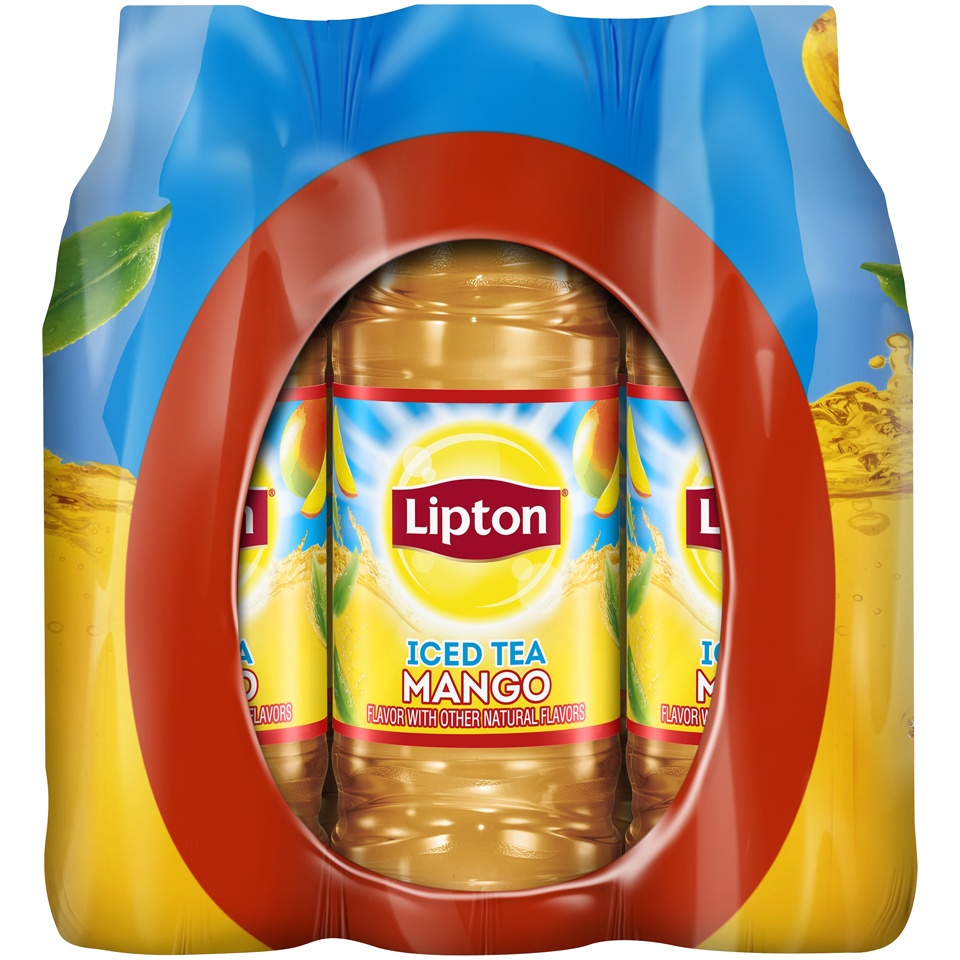 Lipton Iced Mango Tea, 16.9 oz Bottles,, 12 Count 