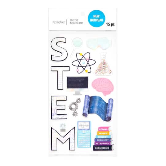 slide 1 of 4, S.t.e.m. Stickers By Recollections, 3.87 in x 7 in