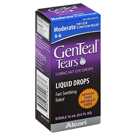 slide 1 of 1, Genteal Tears Eye Drops Lubricant Moderate, 0.5 fl oz