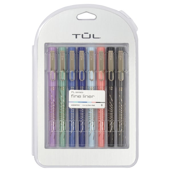 slide 1 of 6, TUL Fine Liner Porous-Point Pens, Ultra Fine, 0.4 Mm, Assorted Barrel Colors, Assorted Ink Colors, Pack Of 8 Pens, 8 ct