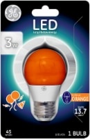 slide 1 of 1, GE LED 3-Watt A15 Bulb - Orange, 1 ct