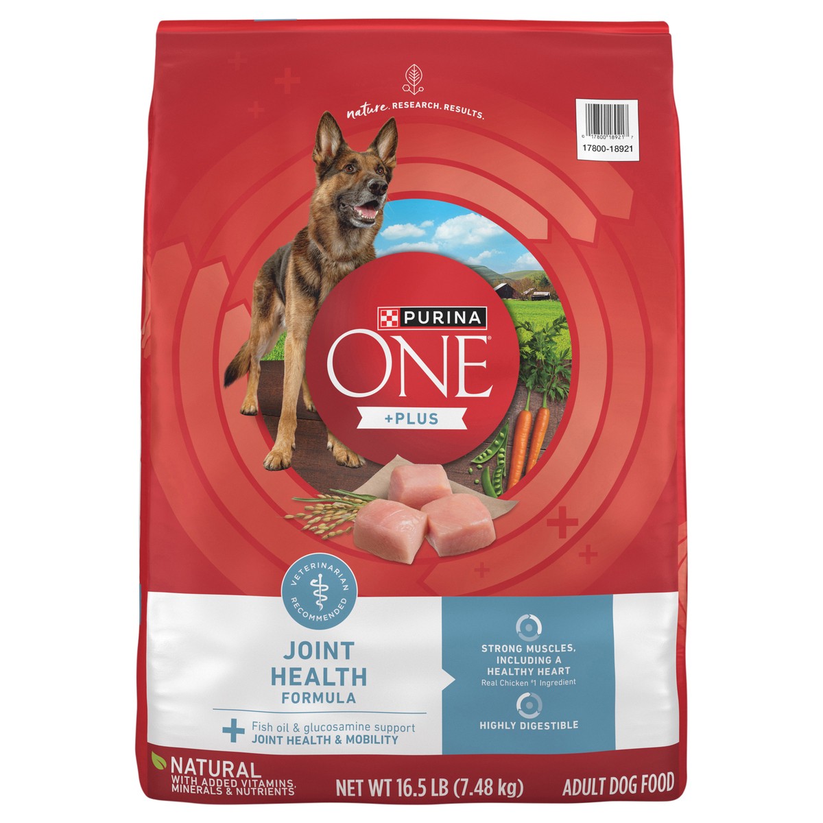 slide 1 of 8, ONE Purina ONE Plus Joint Health Formula Natural With Added Vitamins, Minerals and Nutrients Dry Dog Food, 16.5 lb