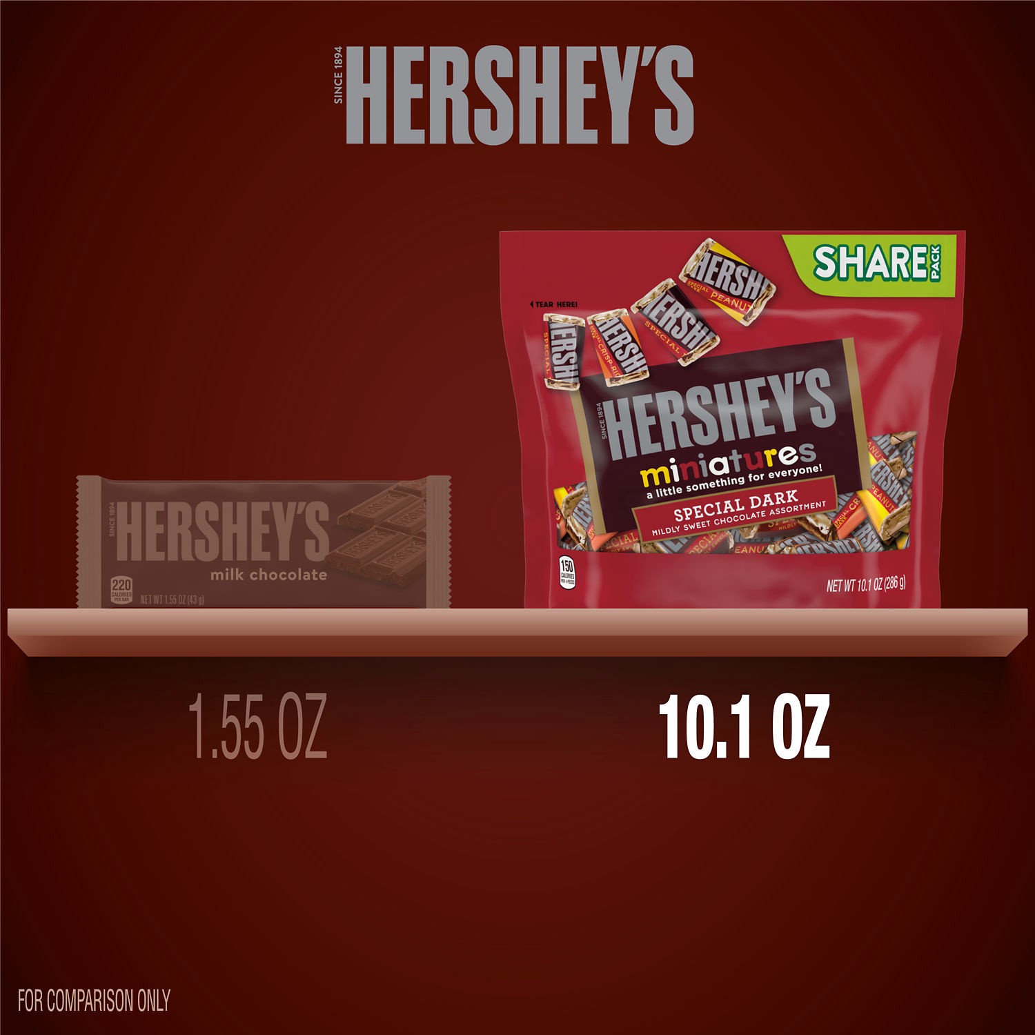 slide 6 of 8, Hershey's SPECIAL DARK Miniatures Assorted Dark Chocolate Candy Share Pack, 10.1 oz, 10.1 oz