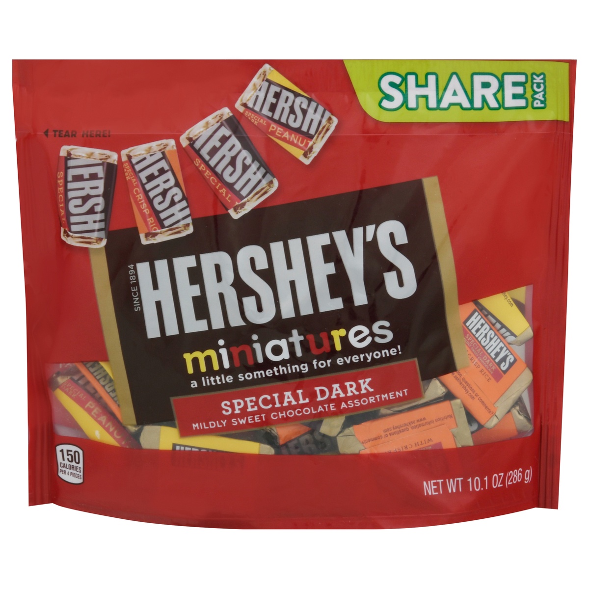 slide 1 of 1, Hershey's Miniatures Dark Chocolate Candy Assortment Share Pack, 10.1 oz