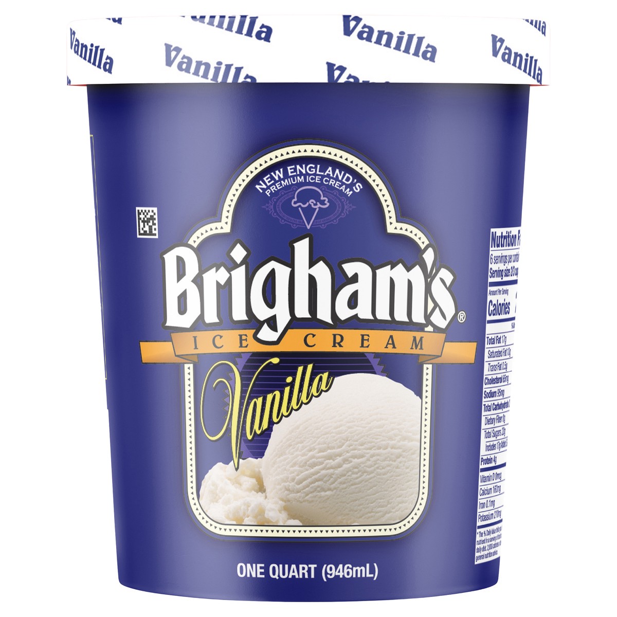 slide 1 of 3, Brigham's Vanilla Ice Cream, 1 Quart, 1 qt