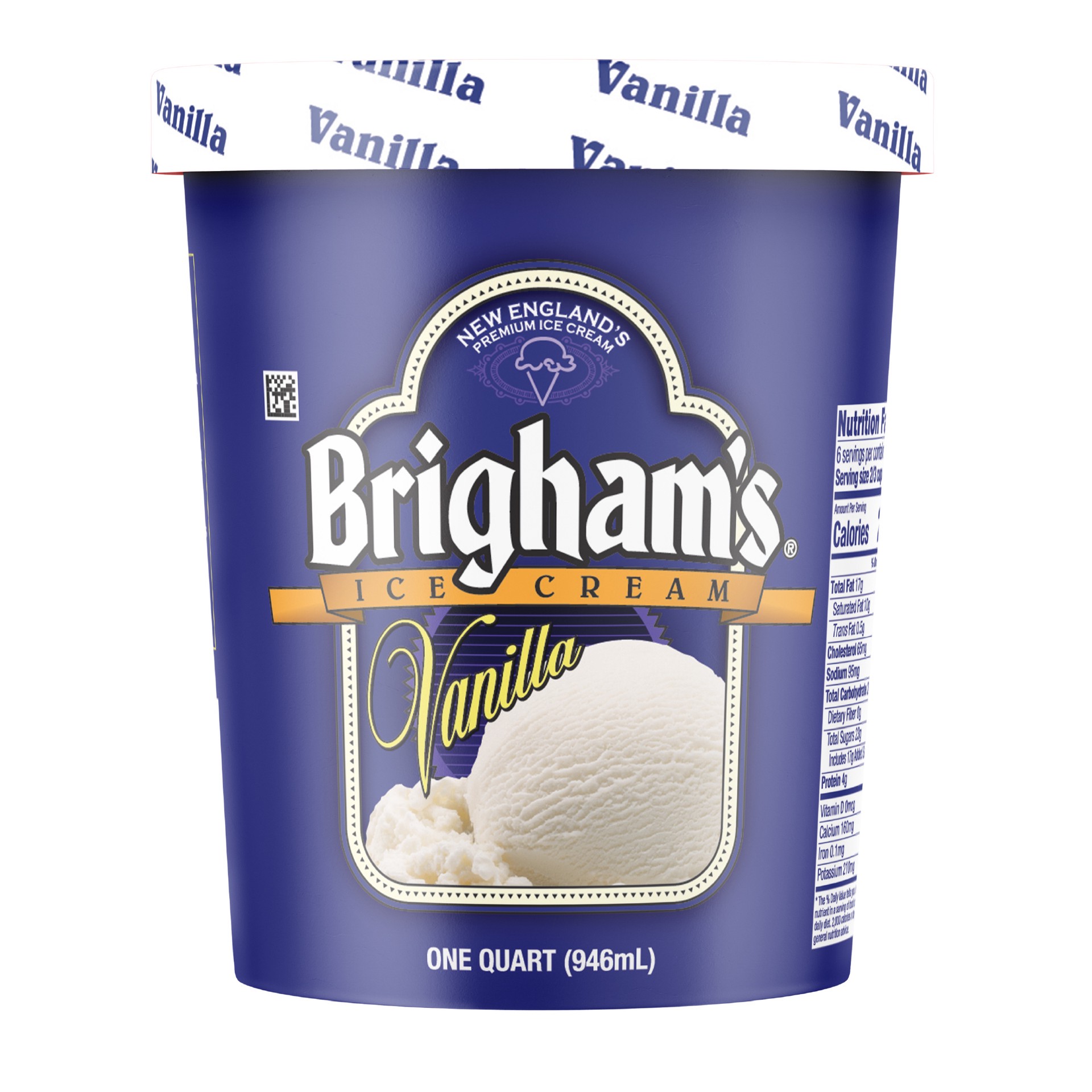 slide 1 of 3, Brigham's Vanilla Ice Cream, 1 Quart, 1 qt