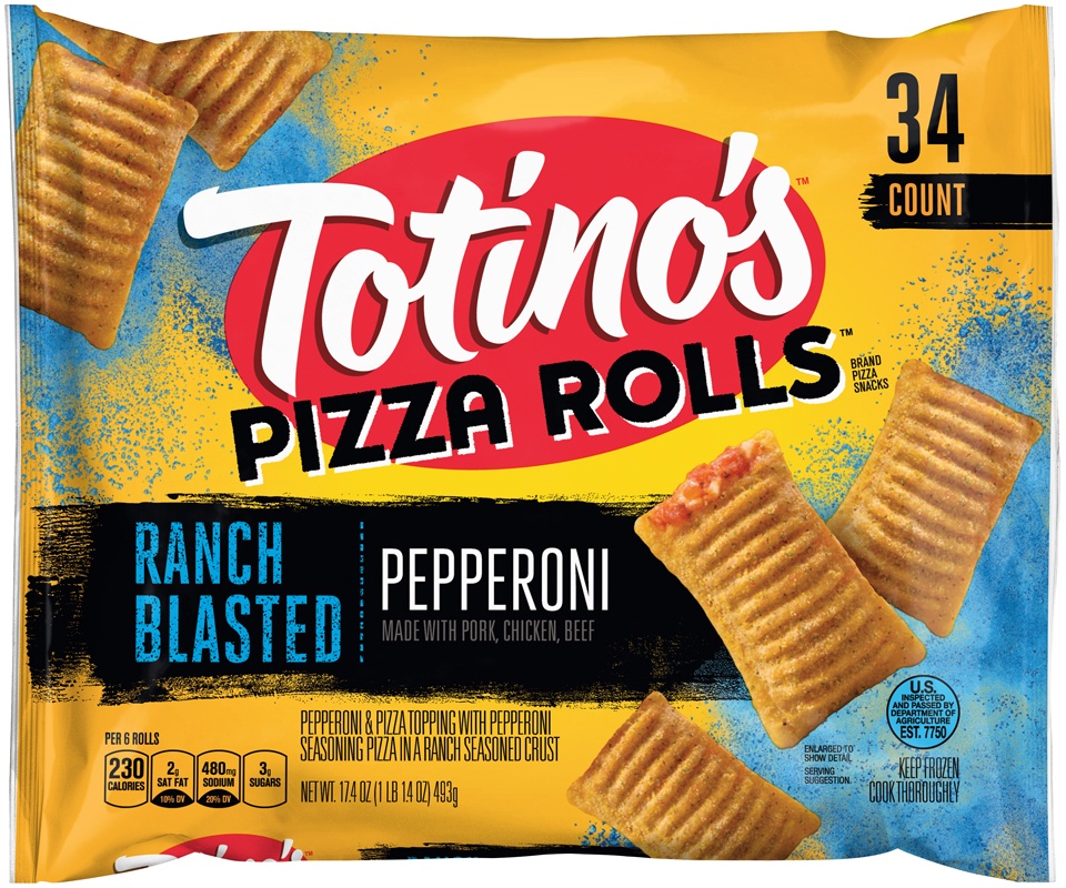 slide 1 of 1, Totino's Pizza Rolls Ranch Blasted Crust Pepperoni, 17.4 oz