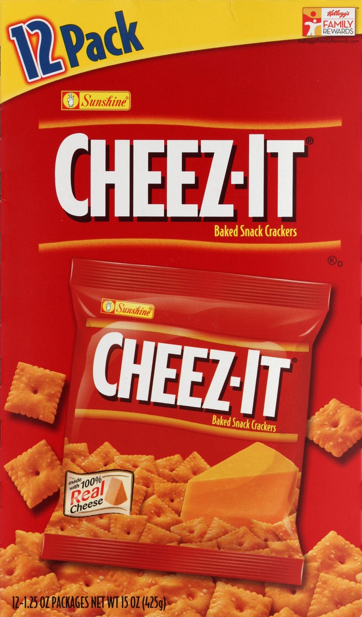 slide 4 of 7, Cheez-It Baked Snack Crackers 12 ea, 12 ct