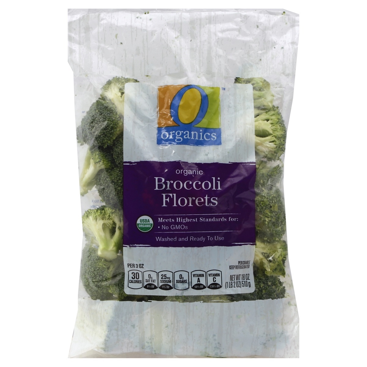 slide 1 of 1, O Organics Organic Broccoli Florets, 18 oz
