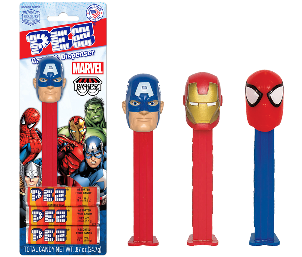 slide 1 of 1, Paskesz Pez Candy And Dispenser Marvel - 0.87 oz, 0.87 oz