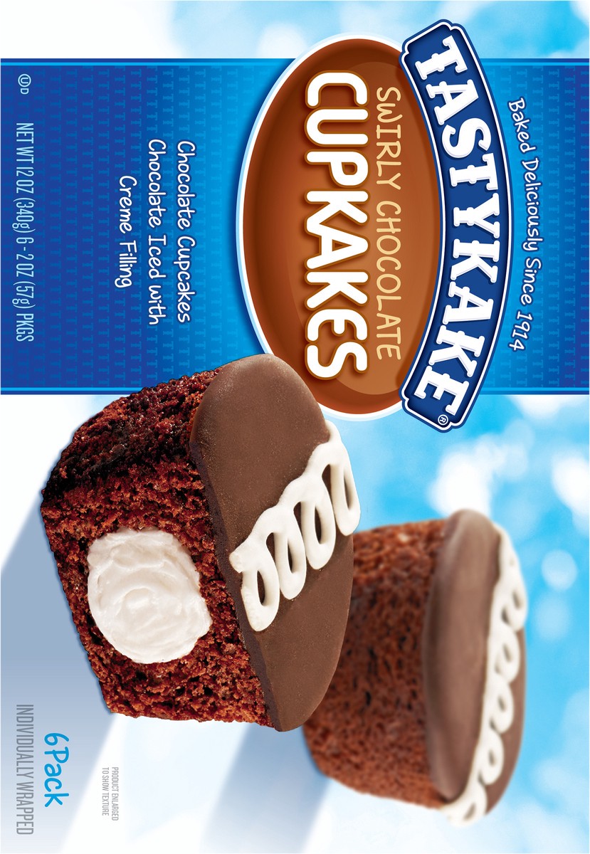 slide 5 of 9, Tastykake Swirly Chocolate Cupkakes 12 oz. Box, 6 ct