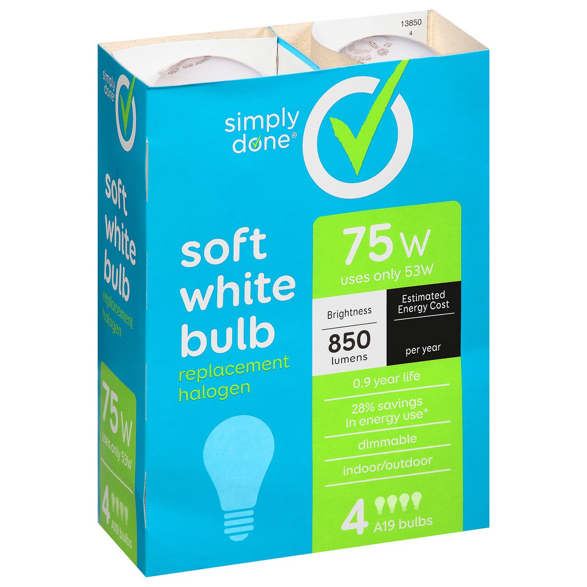 slide 12 of 13, Simply Done 75 Watts Soft White Halogen Replacement Light Bulbs 4 ea, 4 ct