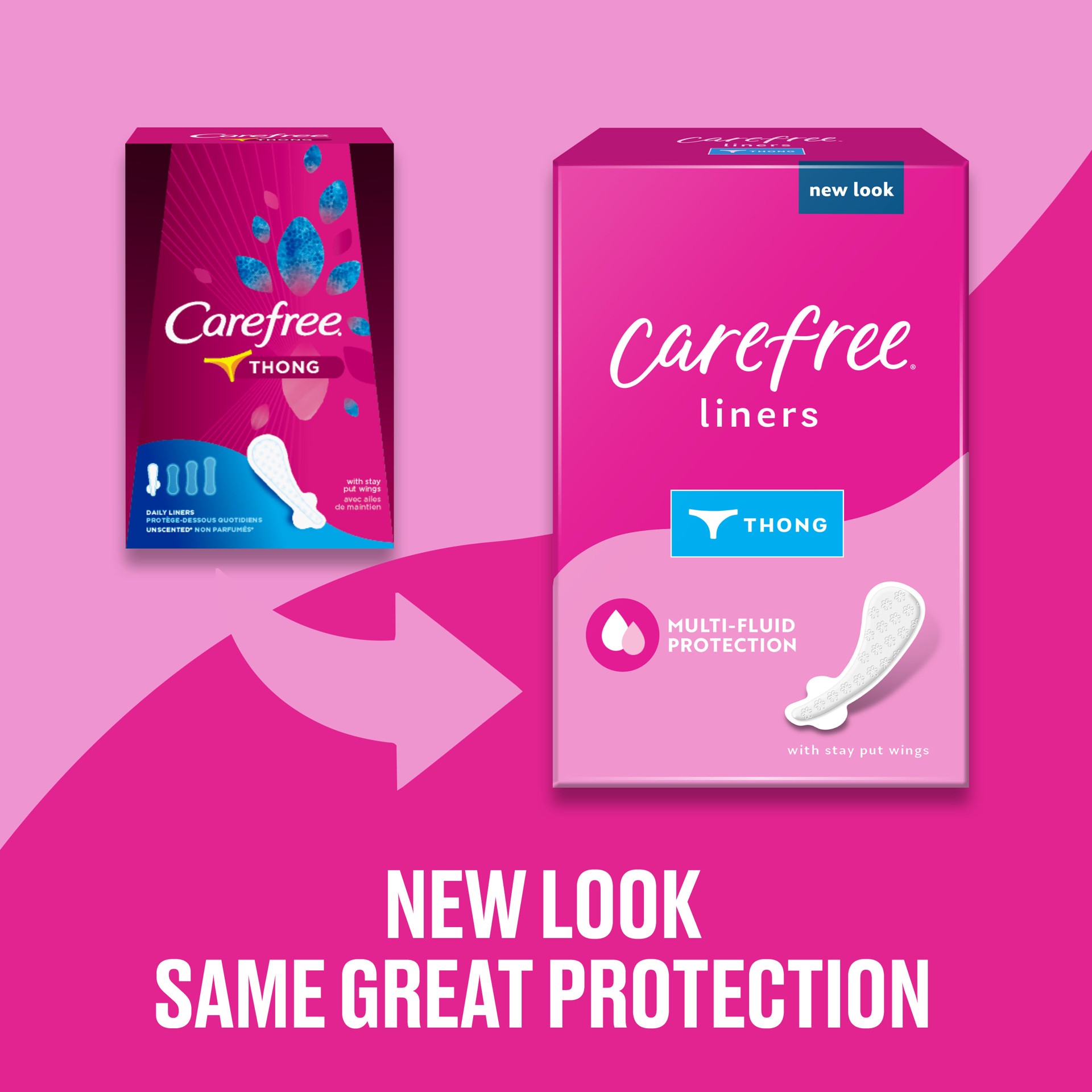 slide 2 of 7, Carefree Thong Panty Liners Unwrapped Unscented, 49 ct