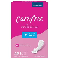 Carefree Thong Panty Liners Unwrapped Unscented