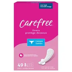 Carefree Thong Panty Liners Unwrapped Unscented