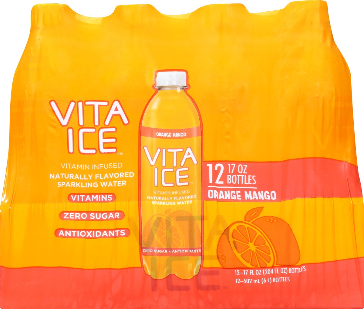 slide 7 of 13, Vita Ice 12 Pack Orange Mango Sparkling Water 12 ea - 12 ct, 12 ct