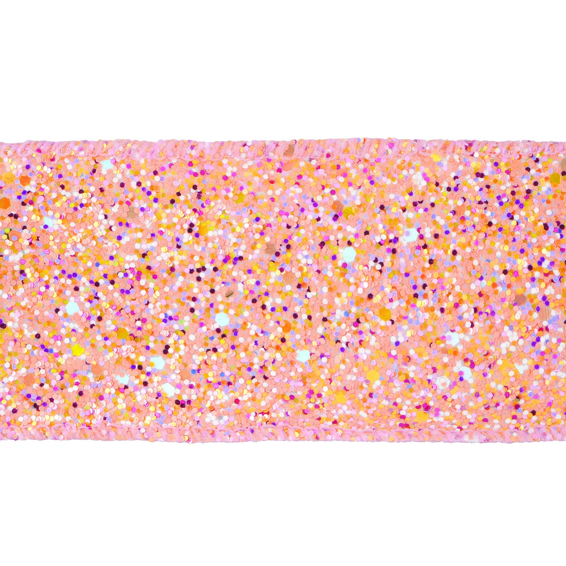 slide 3 of 3, 2.5" X 12ft. Pink Mix Wired Glitter Ribbon By Celebrate It, 2.5 in x 12 ft