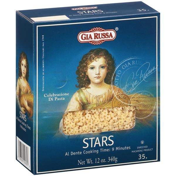 slide 1 of 1, GIA Russa Stars Pasta, 12 oz