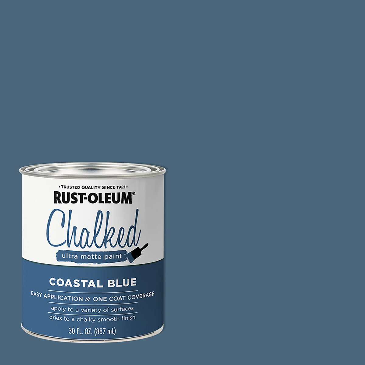 slide 1 of 29, Rust-Oleum Chalked Ultra Matte Paint - 329207, Quart, Coastal Blue, 30 fl oz