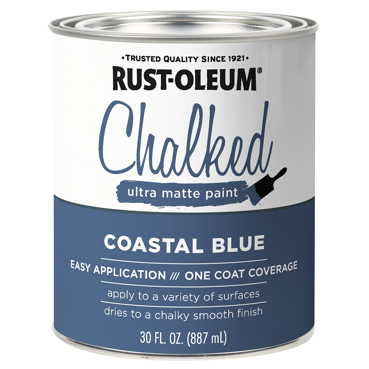 slide 1 of 1, Rust-Oleum Chalked Ultra Matte Paint - 329207, Quart, Coastal Blue, 30 fl oz
