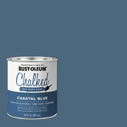 Rust-Oleum Chalked Ultra Matte Paint, Quart, Coastal Blue