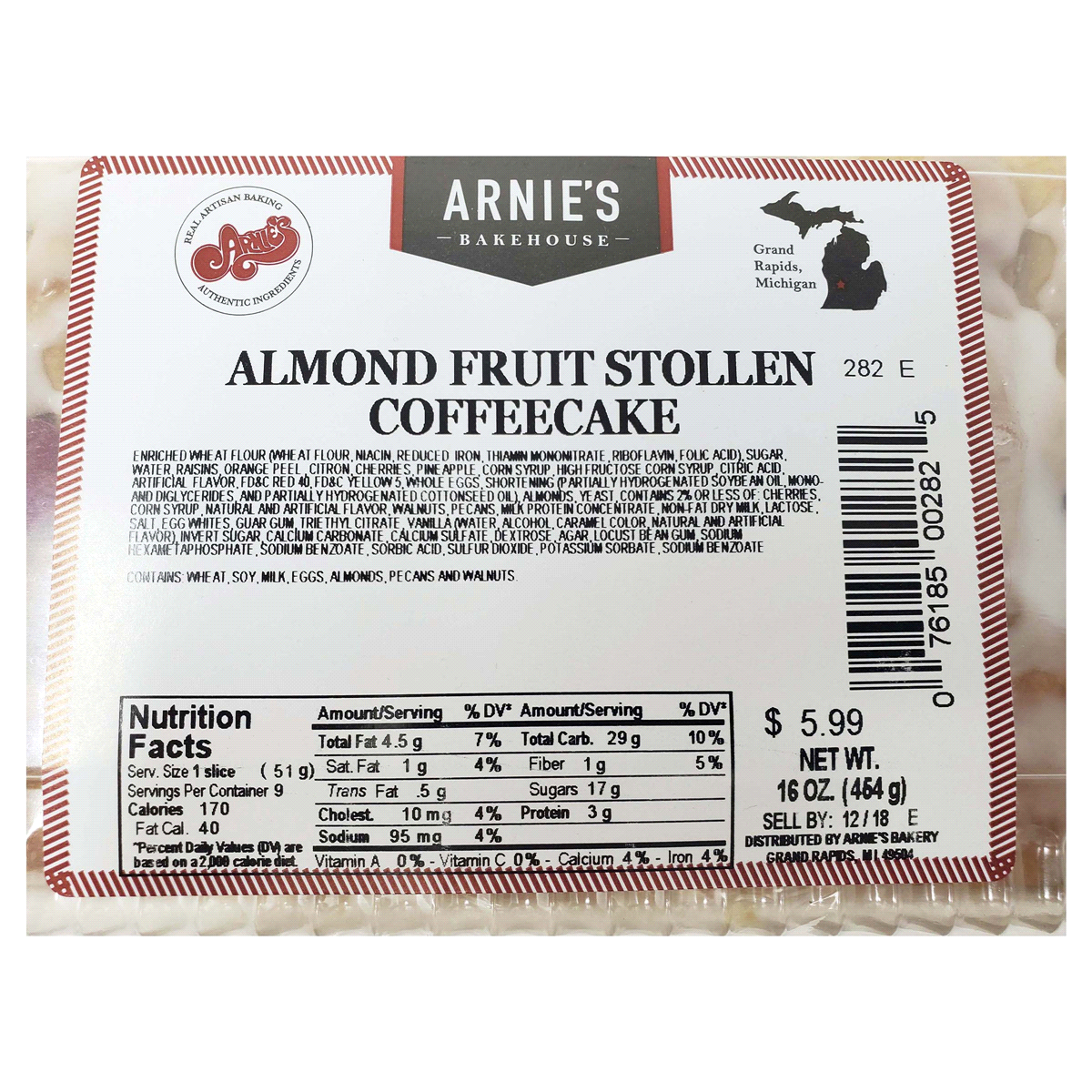 slide 3 of 5, Arnie's Coffeecake Fruit Stolln, 16 oz