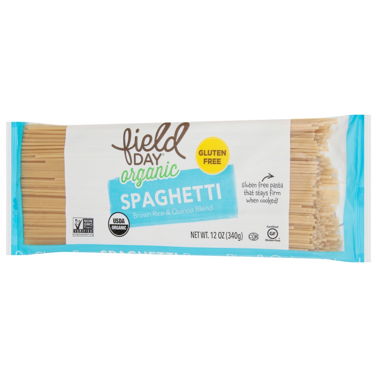 slide 8 of 14, Field Day Pasta - Organic - Brown Rice And Quinoa Blend - Spaghetti, 12 oz