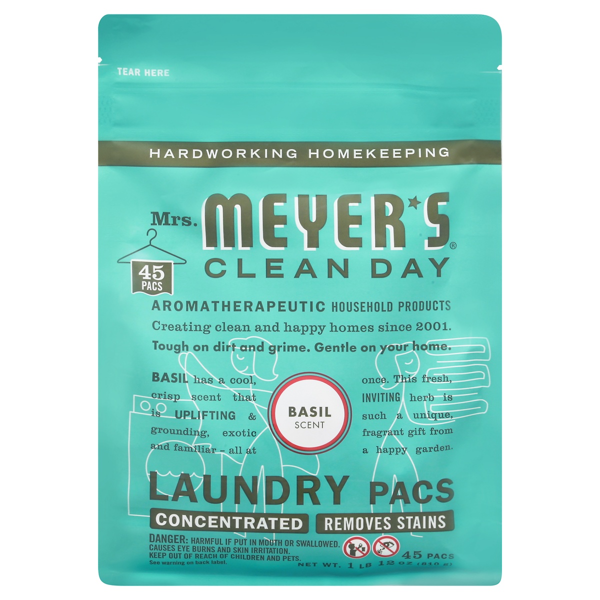 slide 1 of 1, Mrs. Meyer's Clean Day Monodose, Basil, 45 ct